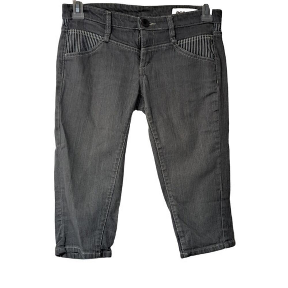 BCBGirls Women's Low-rise Bermuda Utility Denim Jeans Shorts Gray Size 28‎